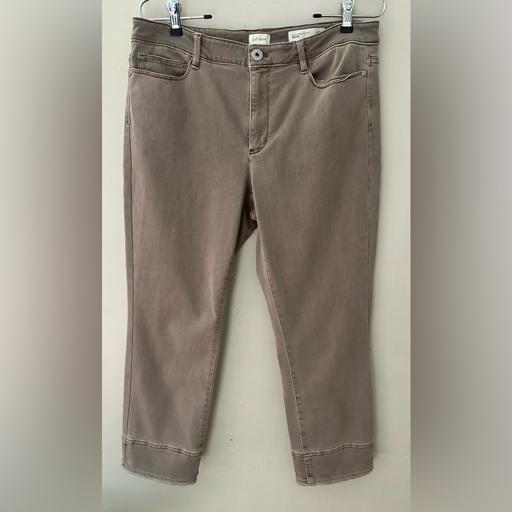 J.JiLL Womens size 10 Tan Cropped Ankle Jeans with Relaxed Fit